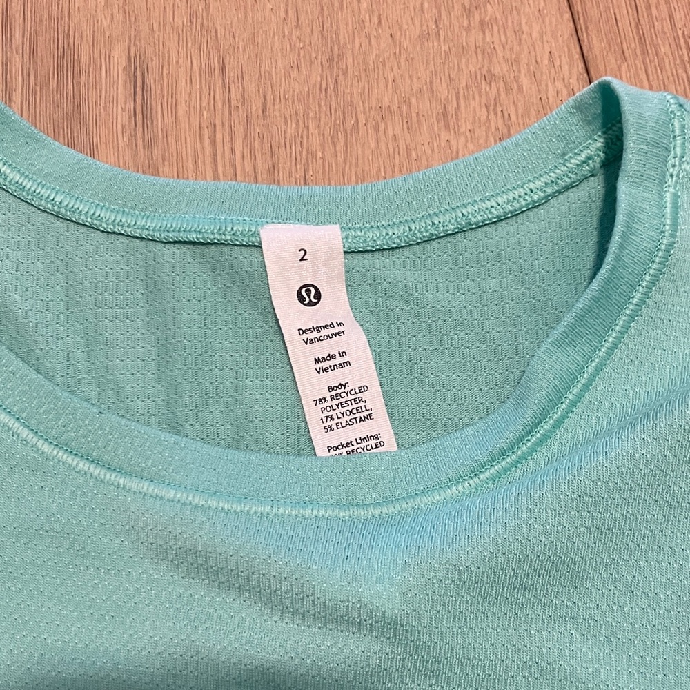 Lululemon aqua neon blue Sleeveless Muscle Tee - Picture 3 of 5